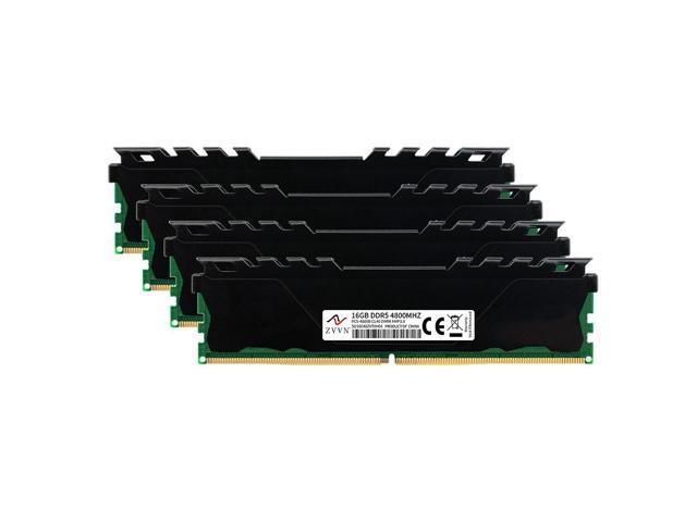 DDR5 64GB (4 x 16GB) 288-Pin DDR5 SDRAM DDR5 4800 (PC5 38400) SDRAM Desktop Memory CL40 ZVVN 5U8E48ZVT0H04 Black Intel XMP 3.0
