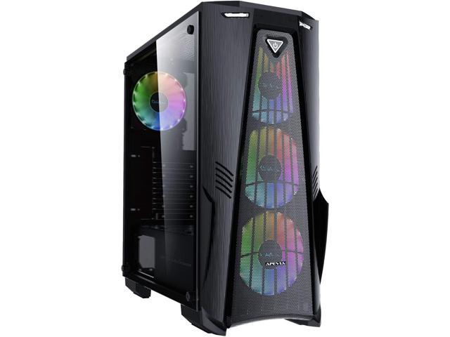 Apevia Crusader-F-BK Mid Tower Gaming Case with 1 x Full-Size Tempered Glass Panel, Top USB3.0/USB2.0/Audio Ports, 4 x Fans, Black Frame - Newegg.com