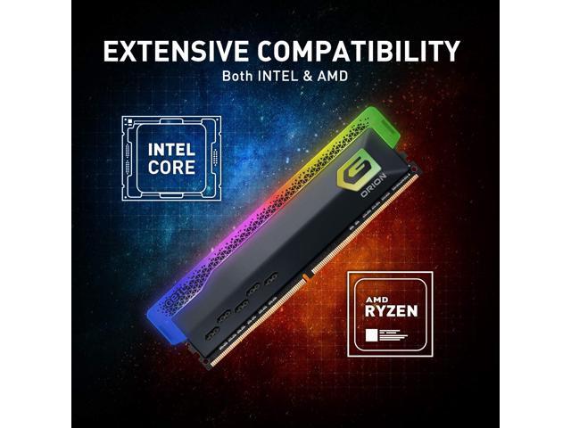 GeIL Orion RGB DDR4 RAM, 16GB (8GBx2) 3600MHz 1.35V XMP2.0, Intel