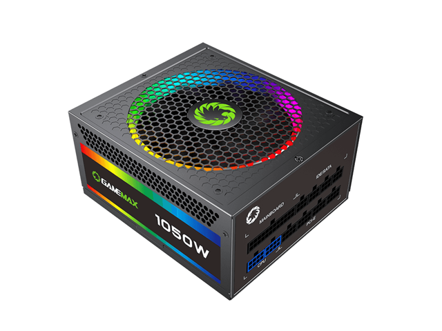 Power Supply RGB-1050-Rainbow Fully Modular 80PLUS Gold Certified with Addressable RGB Light Power Supplies for Computer