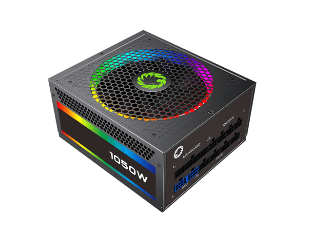 Computer Power Supplies 1050W, RGB Power Supply Fully Modular 80+ Gold PSU, Addressable RGB Light Power Supply for Gaming PC