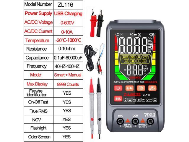 New 9999 Counts Smart Multimeter DC AC Current Voltage Multimetro