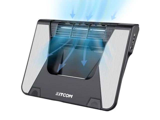 KITCOM Laptop Cooling Pad, Gaming Laptop Cooler Fan C6 for 14-17.3" Notebooks, Adjustable Angles Laptop Stand, Fan Speed Control, High Performance Cross Flow Turbine for Gamers, Office Desk/Lap Use