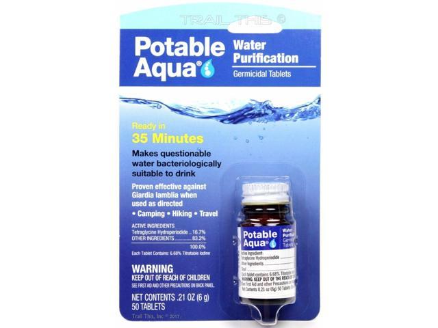 Iodine Germicidal Water Purificon 50-Tablets Bottle Camp/Hike