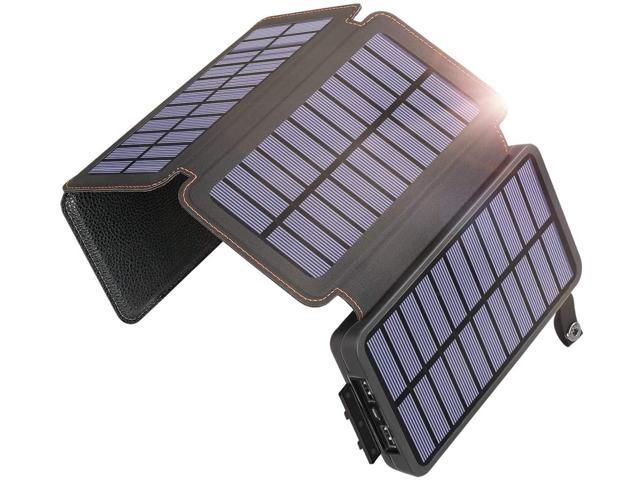 10W Solar Charger Case Foldable Waterproof Solar Panels 5V 2A Fast Charge Portable Charger for iPhone & Android Smartphones 