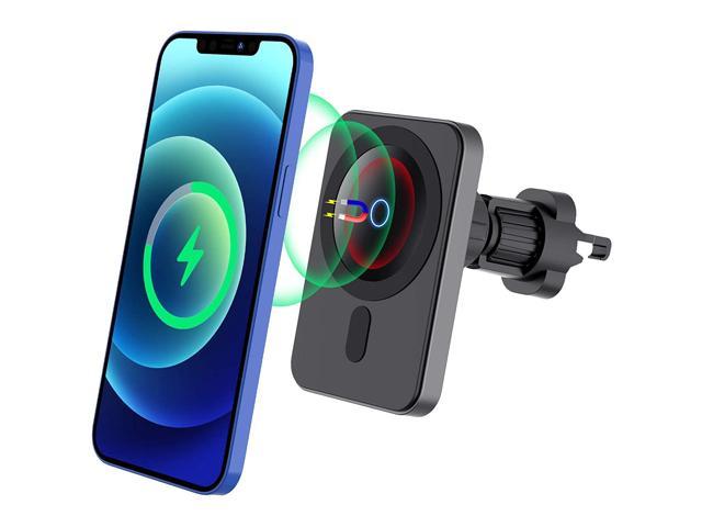 Compatible with iPhone 12/12 Pro/12 mini/12 Pro Max Air Vent Fast Charging Car Mount -N6-Black Magnetic Wireless Car Charger,Hohosb Mag-Safe Wireless Car Charger Magnetic Attachment and Alignment 