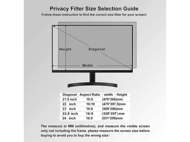 22 inch monitor dimensions in mm