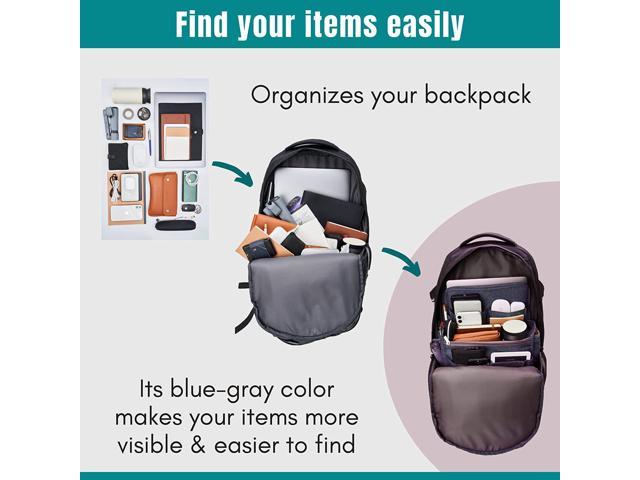 SMART GROOVE Backpack Organizer Insert Large,Light and Durable with 20  Pockets Bookbag Organizer Backpack Insert Organizer for Men and Women,Blue  