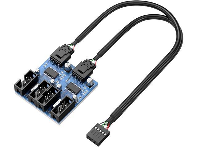 Motherboard USB2.0 9pin USB Header Splitter Male 1 to 4 Female Extension Cable30cm/0.98ftCard Control PCB Board USB HUB Splitter Adapter Port Multilier PWM Fan Splitter Cable 1 to 4 Converter - Newegg.com