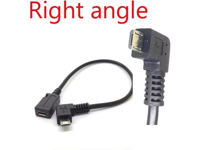 DWON +Right +up +Left 90° Degree Angle USB Micro B 5P Female to 5P Male Left Right Down Up Angled Extension Cable Adapter for Phone Charger Data Sync Tablet Cord Adaptor … 