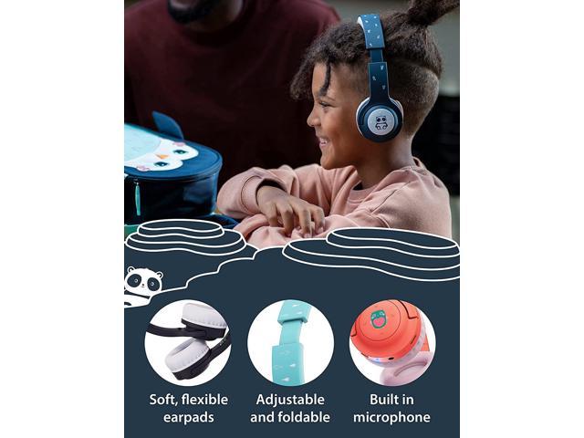 Planet Buddies Cute Panda | Foldable Kids Bluetooth Music, Tablets for and | Microphone Headset - On-Ear Kids Headphones Child-Safe & for Wireless Headphones Kids School, with Calls Volume | for Phones