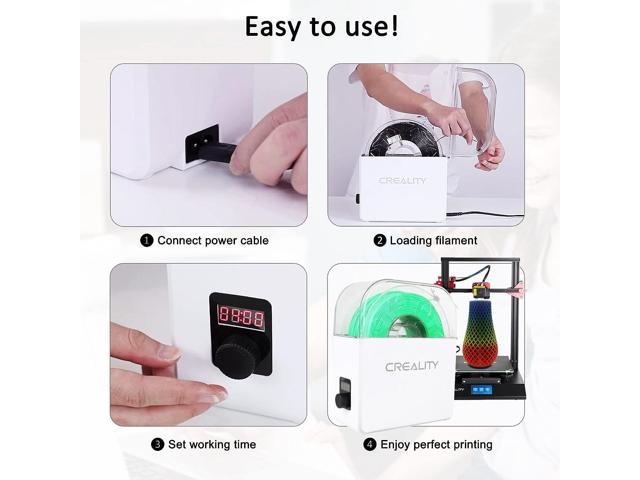 Creality Filament Dryer Box Dehydrator Storage Drier Machine with Fan  Filament Spool Holder Keep Materials Dry During 3D Printing for  1.75/2.85/3.0 PLA,PETG,ABS,TPU with Zipper Bags Humidity Card 