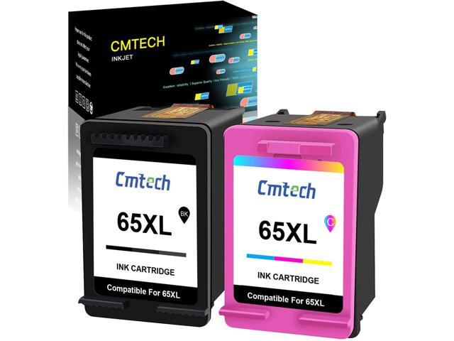 Newest Chips ESTON Remanufactured Ink Cartridge Replacement for HP 65XL 65 XL Used for Envy 5055 5052 5058 DeskJet 2655 2622 2624 2652 3755 3752 3720 3721 3722 3732 Printer 1 Black, 1 Tri-Color 