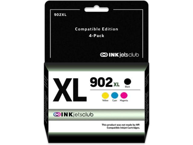 4 Pack 902 XL Color/Black Ink Set for HP Officejet Pro 6960 6968 6970 6975 6978 
