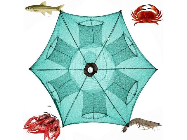 Fishing Bait Trap Crab Net Crawdad Shrimp Cast Dip Cage Fish Minnow Foldable 