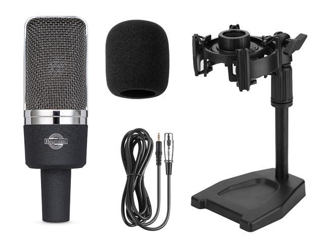 Heumnzoi EP-101L Condenser Microphone Computer Microphone Studio Condenser  Microphone Kit with Shock Absorber, Desktop Stand and Cable. For Games,