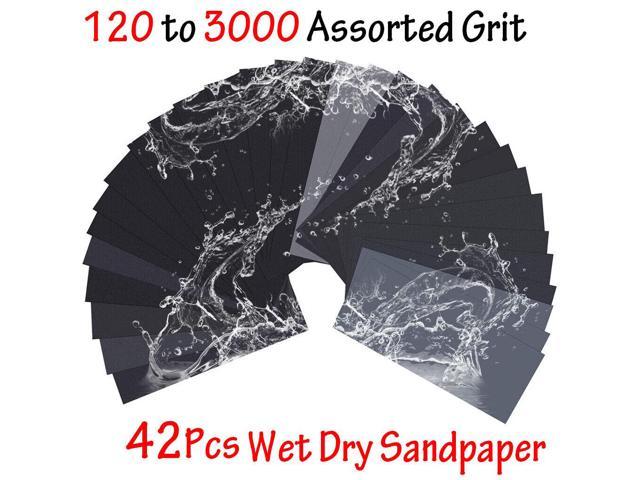 Sandpaper Sheets Assorted Grit Sand Paper Sanding Wet Dry Wood Automotive Metal 