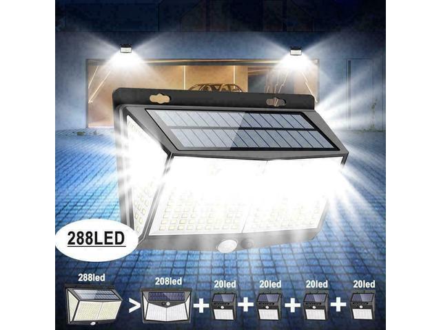 250 LED Solar Power Lights Outdoor PIR Motion Sensor Garden Wall Lamp Waterproof
