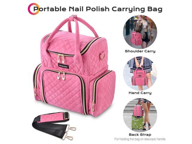 Byootique Large Nail Polish Organizer Tools Bag with Padded Divider