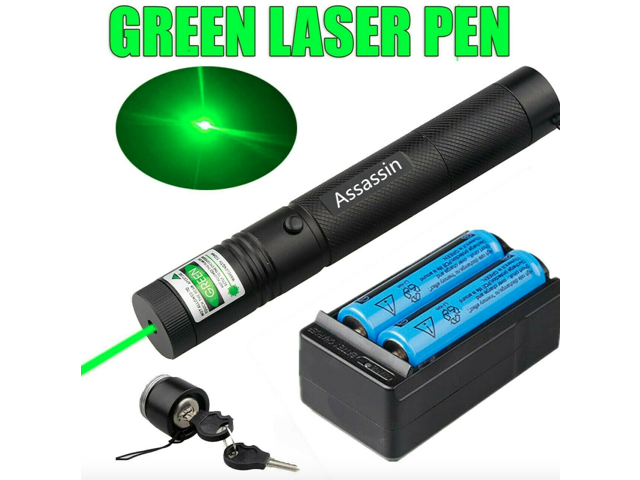 2 PCS Astronomy 900Mile Blue Violet Laser Pointer Pen Beam Lazer+Battery+Charger 