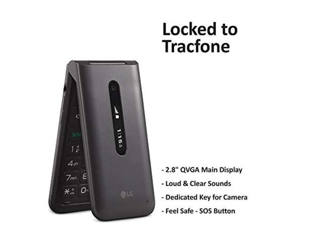 TracFone Carrier-Locked LG Classic Flip 4G LTE Prepaid Flip Phone ...
