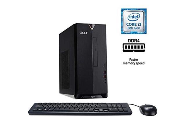 Acer Aspire TC-885-UA91 Desktop, 9th Gen Intel Core i3-9100, 8GB DDR4,  512GB SSD, 8X DVD, 802.11AC Wifi, USB 3.1 Type C, Windows 10 Home,Black