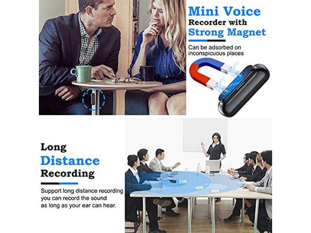 32GB Mini Voice Activated Recorder Interview Magnetic Audio Recorder Small Listening Recording Devices -500Hours Recording Time 365 Days Standby Digital Voice Recorder for Lecture Meeting