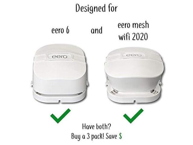 White Without Messy Wires Easy to Install 2 Packs COOLWUFAN Screwless Wall Mount Holder for eero mesh WiFi System-Simple and Sturdy Wall Mount Holder Stand Bracket for Both 15W and 24W Plugs 