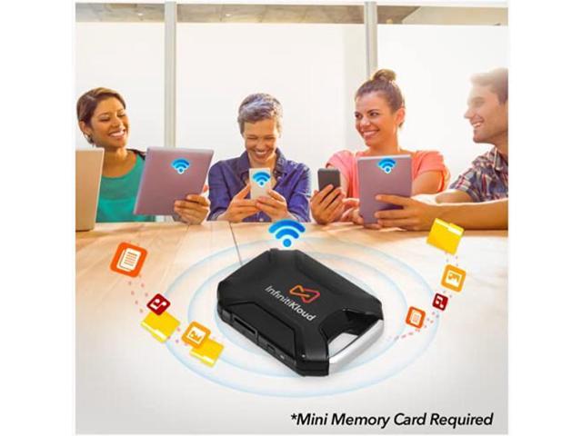 INFINITIKLOUD Wireless Storage with WiFi (Mini Memory Card Not Included) -  External Portable Storage Backup for iPad, iPhone, and Android | Add Your  
