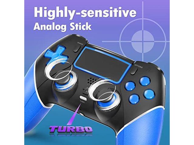 Wireless Controller with Built-in Speakers/Precise Joysticks/Turbo/Advanced Buttons Programming TERIOS Gaming Pro Controller Compatible with PS4,Pro,Slim and 1200mAh Rechargeable Battery Blue 