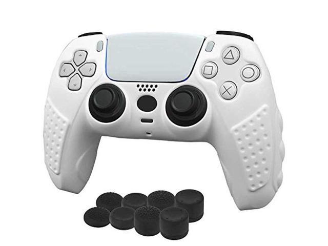 Aosai Ps5 Dualsense Controller Skin Studded Anti Slip Ps5 Dualsense Controller Cover Silicone Grip For Ps5 Controller Controller Skin X 1 Fps Pro Thumb Grips X 8 White 1 Pcs Newegg Com