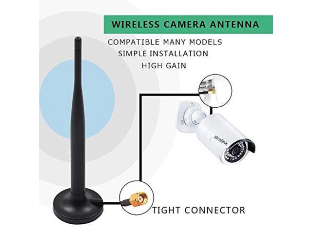 2.4GHz Alrolink High Gain Wi-fi Booster HD Wireless Camera Antenna with Magnetic Stand Base 9.85Ft Extension Cable RP-SMA Male Connector,Black 