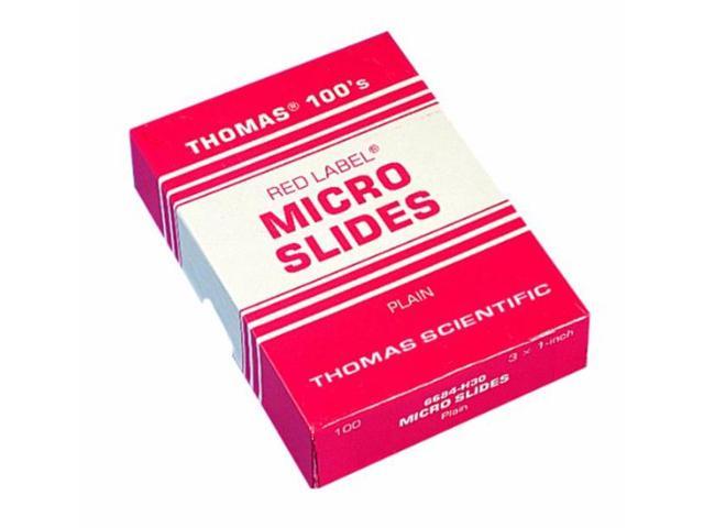 Thomas Red Label 2950WFC-602757 Plain Microscope Slide, 0.96 to 1.06mm Thickness, 1 x 3" (Case of 10)