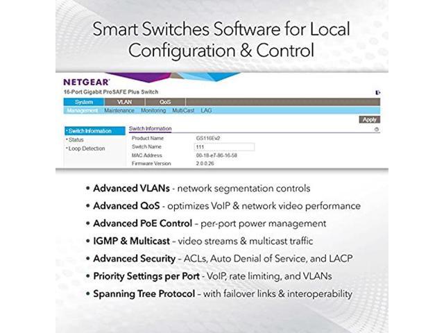Smart Managed Pro Switch 2 SFP 75 Watt L3 Netgear GS510TLP 8 Port Gigabit PoE 