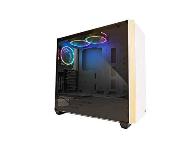 IN WIN 216White ATX Mid Tower - with InWin Sirus Pure White Fan x 3, Tempered Glass Side Panel - Dual GPU Placement - Highly Expandable Gaming Computer Chassis Case, IW-CS-216-3ASP120