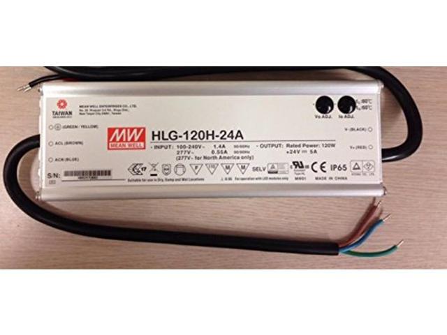 MEAN WELL LED Driver Single Output Switching Power Supply 120 Watt 24V @ 5A A Model, 120 Watt - HLG-120H-24A MEAN WELL LED Driver Single Output Switching Power Supply 120 Watt 24V @ 5A A Model, 120 Watt - HLG-120H-24A