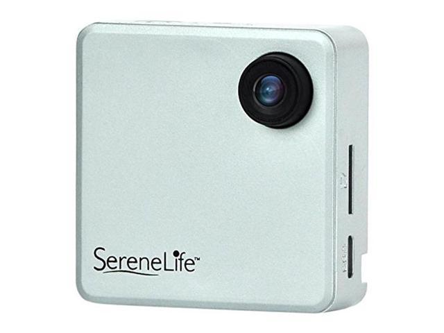 Black SereneLife Clip-on Wearable Camera 1080P Full HD with Built-in Wi-Fi