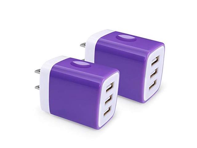 iPad USB Wall Charger Samsung Galaxy S21 S20 S10 S9 S8/Note20 Ultra 5G HOOTEK 2Pack Wall Plug 3-Multi Port Quick Charger Block Cube 3.1A Power Adapter Compatible iPhone 13 12 11 Pro Max XS X 8 Plus 