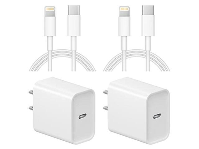 Pack 2in1 ARCCRA USB C Charger Block PD Wall Plug with 6FT USB-C to Lightning Cable for iPhone 12 / 12 Pro / Pro Max / Mini / iPhone 11 / Pro Max/ XS / XR / X / 8 AirPods 20W iPhone Fast Charger MFi Certified 