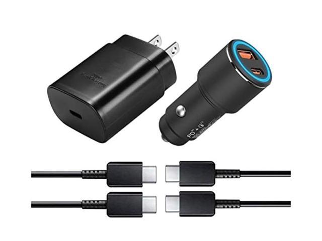 3.3ft with 2X Type C to C Cord iPad Pro/Air 25W PD&PPS EASDMN Type C Charger Fast Charging Block/Car Adapter for Samsung Galaxy S22/S21/S20/Plus/Ultra/Note 20/Z Fold 3 Super Fast USB C Charger Kit 