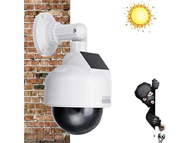 2x Dummy Security Camera SOLAR POWERED FAKE CCTV CAMERAS RED IR LED POWER LIGHTS 