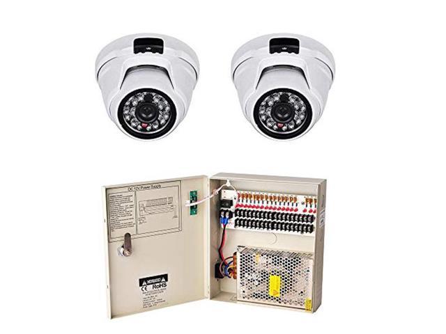 1pcs 18CH DC12V 10 Amp CCTV Power Supply + 2pcs AHD/TVI/CVI/CVBS CCTV Dome Camera
