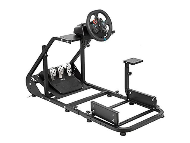 PRO Racing Cockpit with TV Stand fit for PC/PS4/Xbox Adjustable Racing Wheel Stand for Logitech G25/G27/G29/G920 Fanatec Thrustmaster T500RS T300RS, Wheel Shifter Pedals NOT -