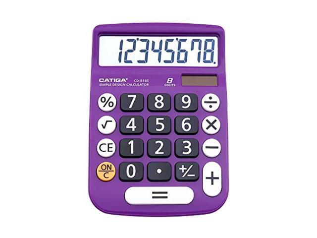 Big Buttons,Kids Calculator Solar Dual-Power Pink Desktop Electronic Office Calculator 