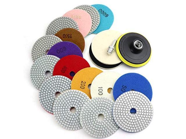 4" Diamond Polishing Pads 8 pieces Granite Marble Concrete with Rubber Backer 