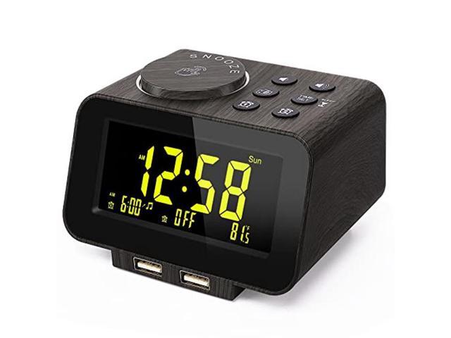 Easy to Set Dimmable Decent Alarm Clock for Bedrooms Kids Extra Loud Mirror Clock with Battery Backup 8.7 Large LED Display Digital Dual Alarm Clock with 2 USB Chargers for Heavy Sleepers Adults 