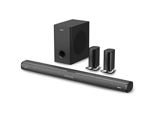 MAJORITY Everest 5.1 Dolby Audio Surround Sound System with Soundbar Rechargeable Detachable Satellite Speakers 300 WATT with Wireless Subwoofer Multi-Connection including HDMI ARC & Bluetooth 