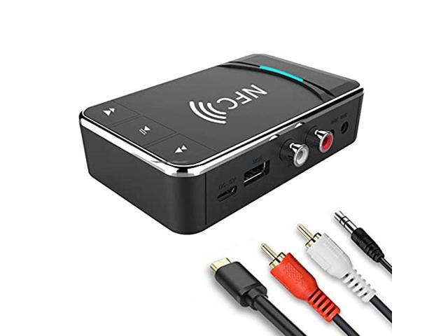 3.5mm AUX Wireless Audio Adapter for Home and Car Stereo System,NFC-Enabled Bluetooth Receiver for Home Stereo RCA 