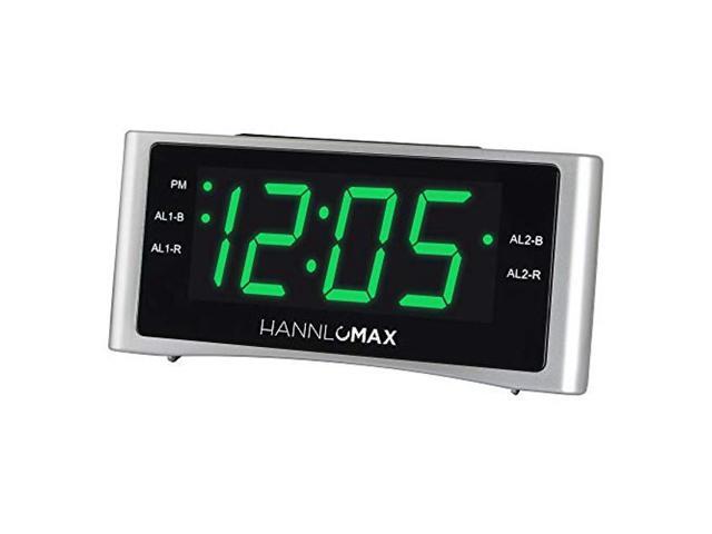 PLL FM Radio Green 0.9 inches Red LED Display Dual Alarm HANNLOMAX HX-136CR Alarm Clock Radio USB Port for 1A Charging 