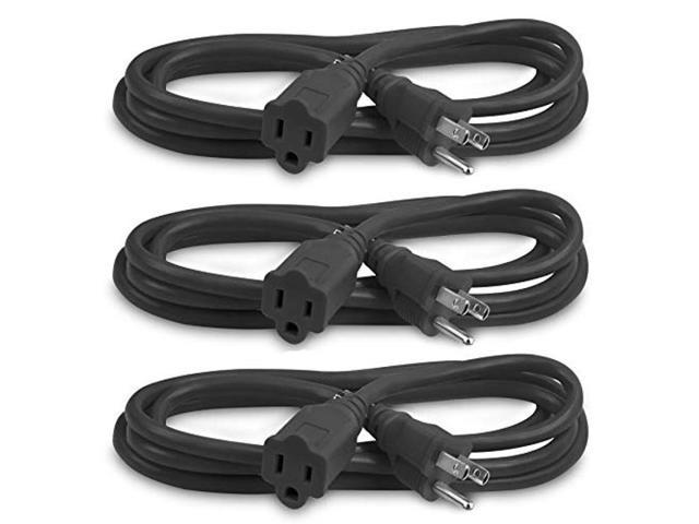 UL Listed 3 Outlet BindMaster Extension Cord /Wire Power Cable 3 Pack 16/3 Black 15 Feet 